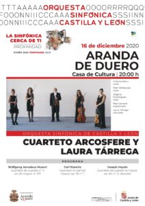 LA SINFÓNICA CERCA DE TI.
CUARTETO ARCOSFERE Y LAURA TÁRREGA LA SINFÓNICA CERCA DE TI.
CUARTETO ARCOSFERE Y LAURA TÁRREGA