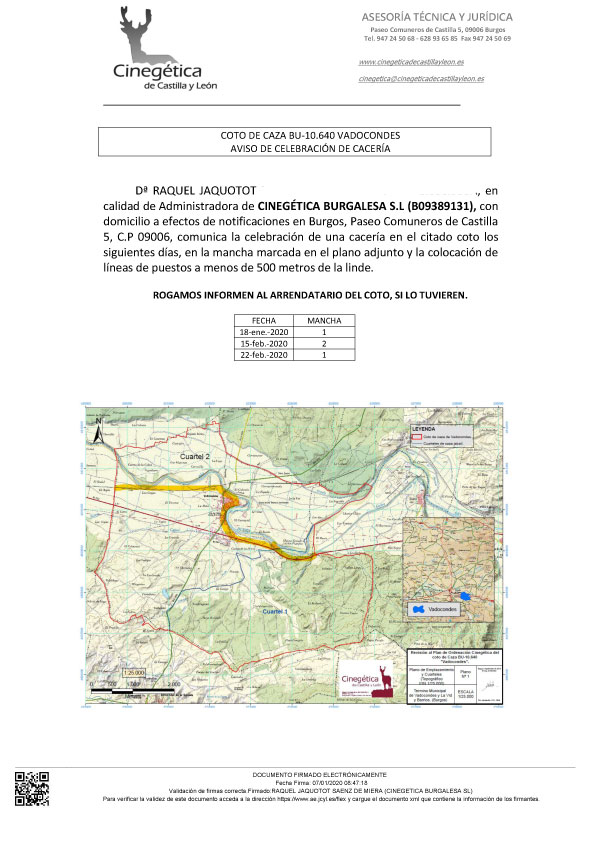 CACERÍA COTO BU-10.640 VADOCONDES