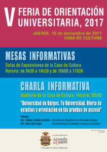 V FERIA DE ORIENTACIÓN UNIVERSITARIA, 2017 V FERIA DE ORIENTACIÓN UNIVERSITARIA, 2017