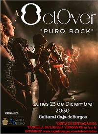 «PURO ROCK». CONCIERTO OCTOVER
Talento, energía, apuesta por el riesgo y frescura, condensados en cuatro violines, dos violas, dos violonchelos y un batería. «PURO ROCK». CONCIERTO OCTOVER
Talento, energía, apuesta por el riesgo y frescura, condensados en cuatro violines, dos violas, dos violonchelos y un batería.