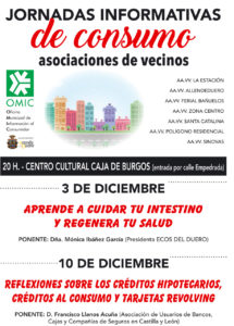 JORNADAS INFORMATIVAS de consumo asociaciones de vecinos.