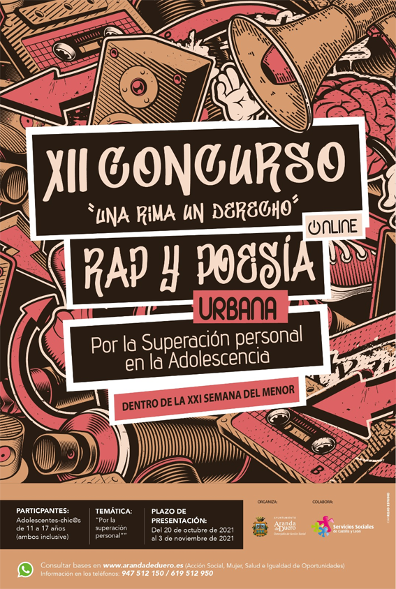 XII CONCURSO  «UNA RIMA UN DERECHO»  RAP Y POESÍA URBANA
Por la superación personal en la adolescencia